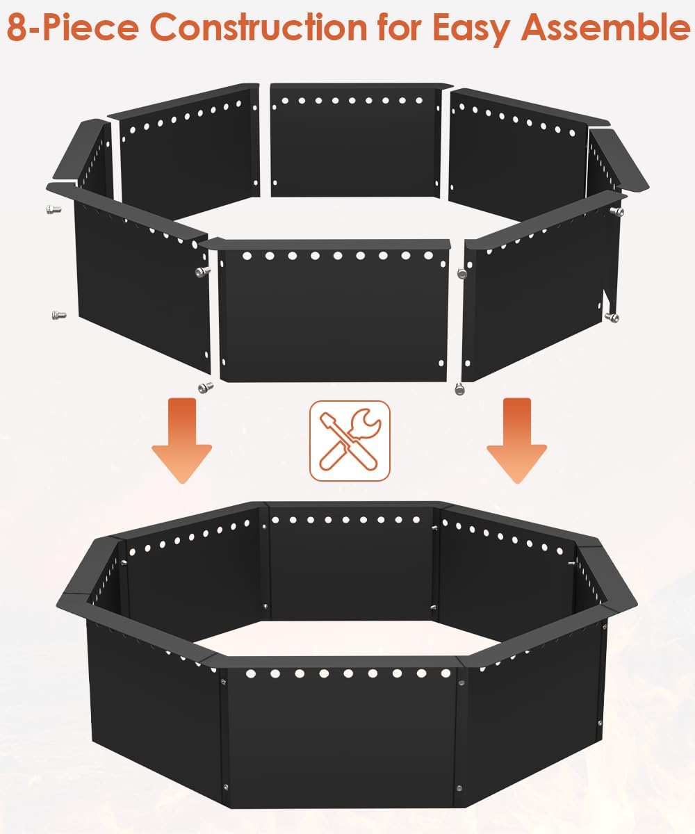 Mocomax Smokeless Fire Pit Ring and Vertical Fire Pit Grate