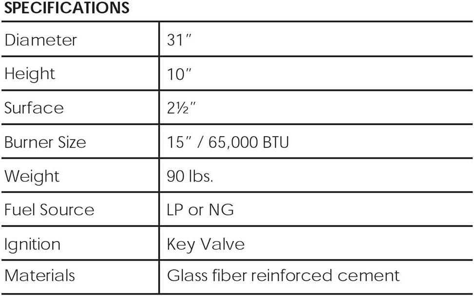 Prism Hardscapes Embarcadero Concrete Gas Fire Pit (PH-437-4LP), Propane, Pewter, 31-Inch