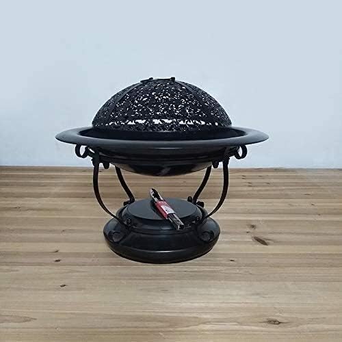 Outdoor Fire Pit Fire Pits Round Iron Brazier Charcoal Heating,Multi-Functional Elegant Black Square Outdoor Garden and Patio Heater Fire Pit