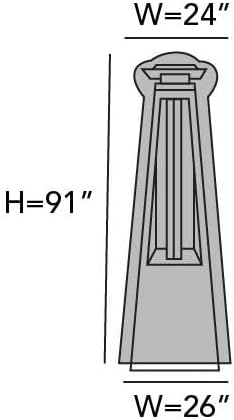 Covermates Triangular Patio Heater Cover - Premium Polyester, Weather Resistant, Water Resistant Zipper, Grill and Heating, 24W x 91H, Clay