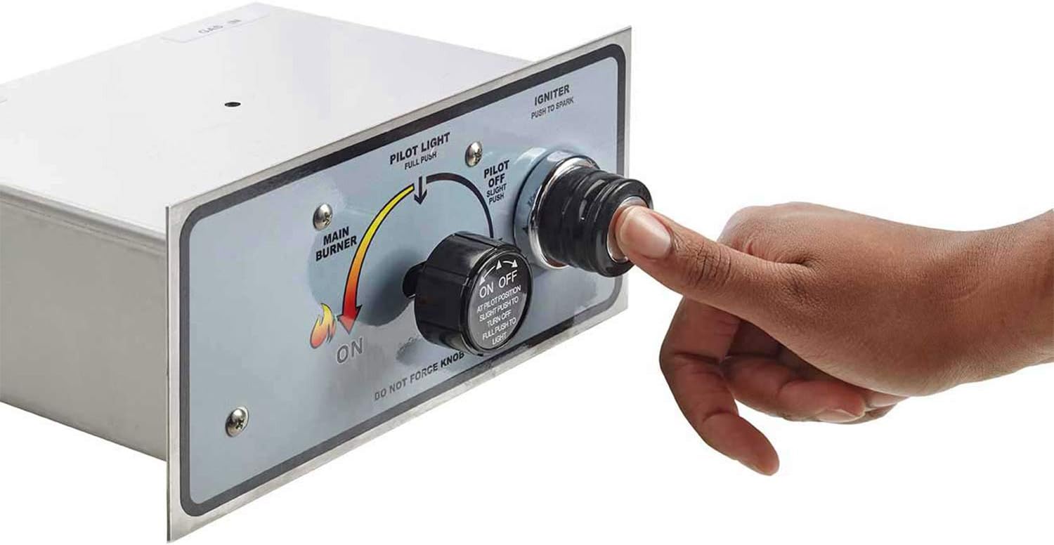 HPC Fire Push Button Flame Sensing Fire Pit Burner Kit (FPPK30X12-H-FLEX-NG), 30x12-Inch Bowl Pan, Natural Gas, UL Listed