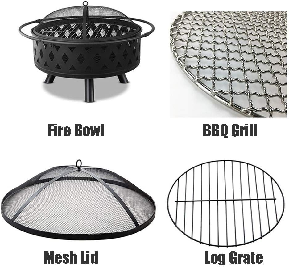 Outdoor Fire Pit Fire Pits Outdoor Wood Burning, Wrought Iron Firepit for Outside, for Backyard Terrace Patio (Color : Style 2) (Style 2)