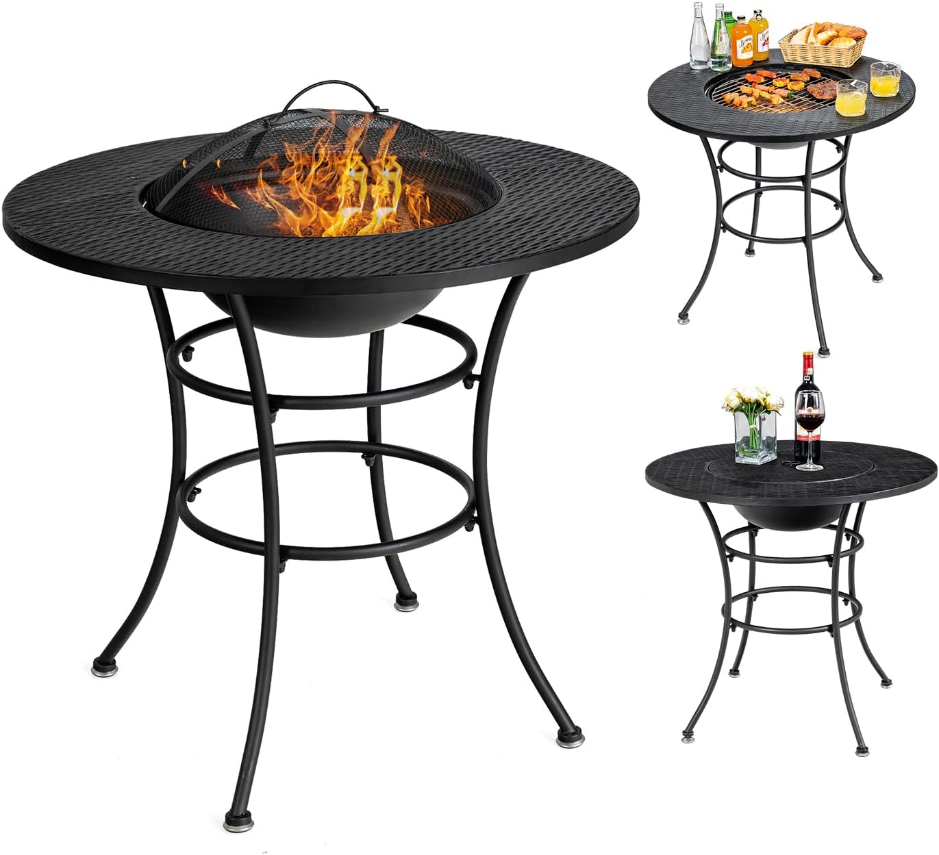 Giantex 4-In-1 Fire Pit Dining Table, 32