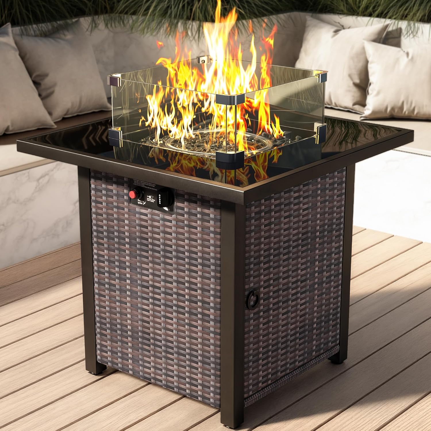 Propane Outdoor Fire Pit Table, 28