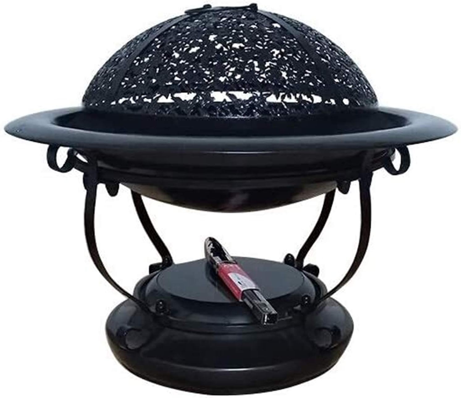 Outdoor Fire Pit Fire Pits Round Iron Brazier Charcoal Heating,Multi-Functional Elegant Black Square Outdoor Garden and Patio Heater Fire Pit