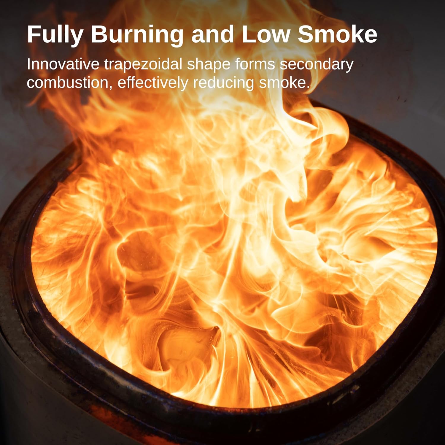 EAST OAK Camber Fire Pit Smokeless 21'' for Outside Patio, 304 Stainless Steel Wood Burning Fireplace, Portable Outdoor Bonfire Pit with Poker, Stand & Removable Ash Pan for Camping, Chisel Steel