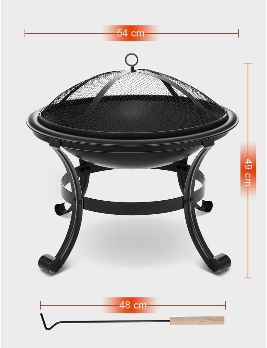 Outdoor Party Fire Pit Wood Burning Steel Grill Firepit Bowl with Mesh Outdoor Party Fire Pit Fireplace