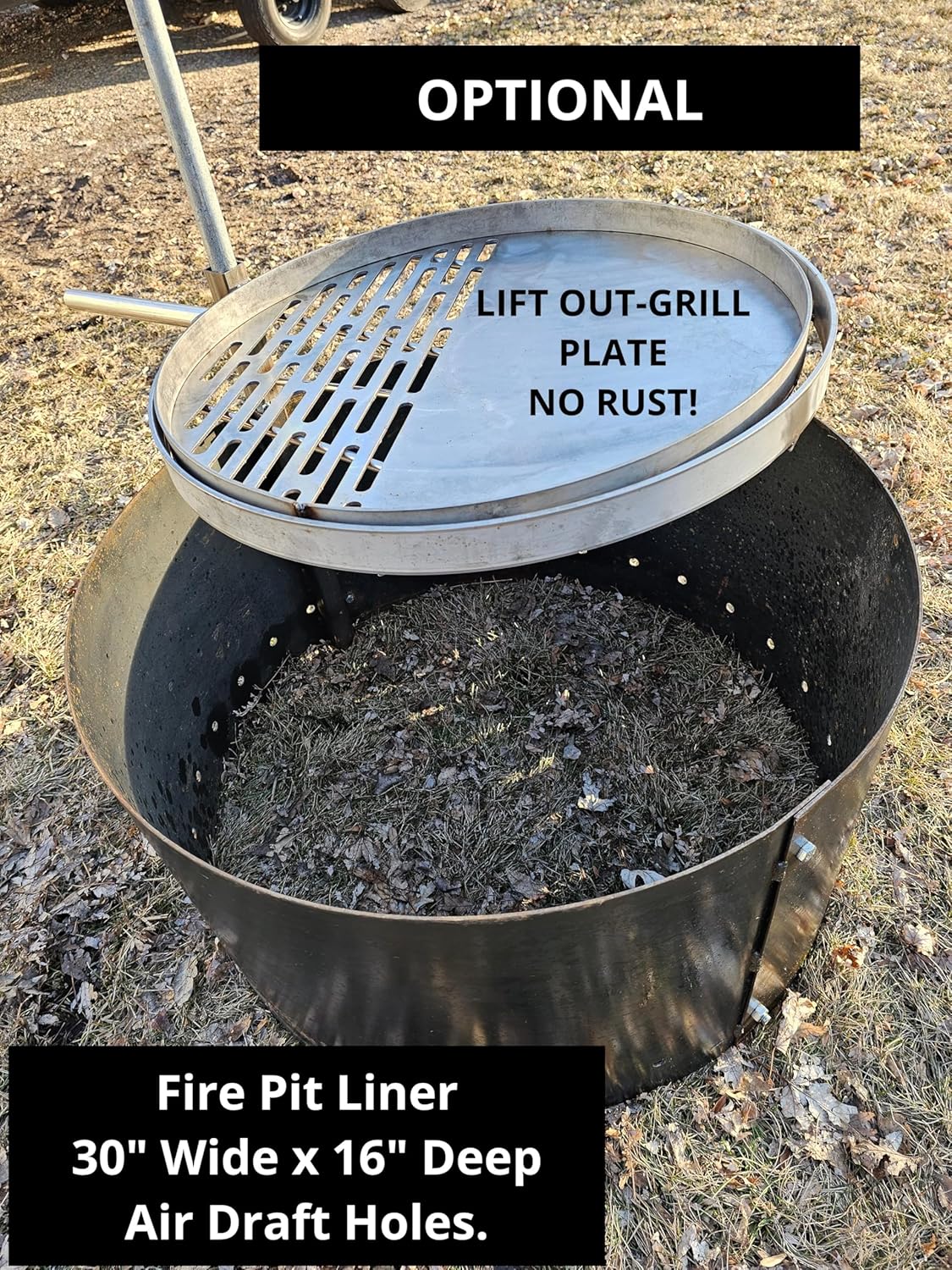 Higley Welding 11 Ga Steel Fire Pit Campfire Ring 14 Deep x 30