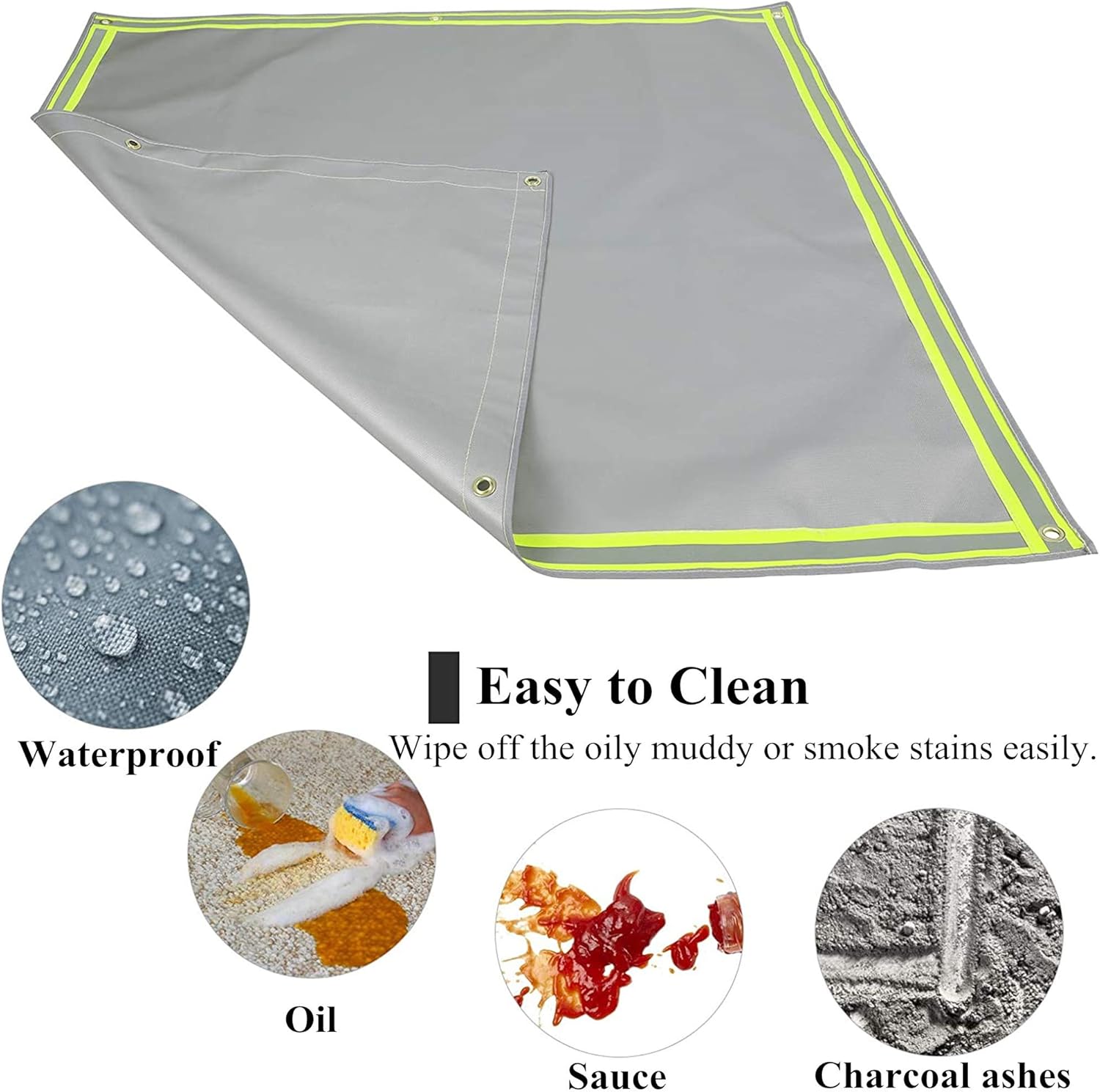 Fire Pit Mat, Grill Mat Deck Protector, Fire Pit Heat Resistant Mat, 3 Layers Fire Pit Pad Ember Mat, for Chiminea, Bonfire, Stove, Outdoor, Grass, Floor,59 * 67 inch /1.5 * 1.7m