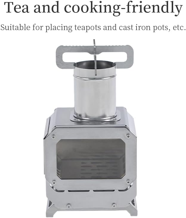 Outdoor Fireplaces Camping Desktop Wood Burning Stove Lightweight Stainless Steel Compact Portable Outdoor Hiking Backpack Cooking Firewood Fire Pits