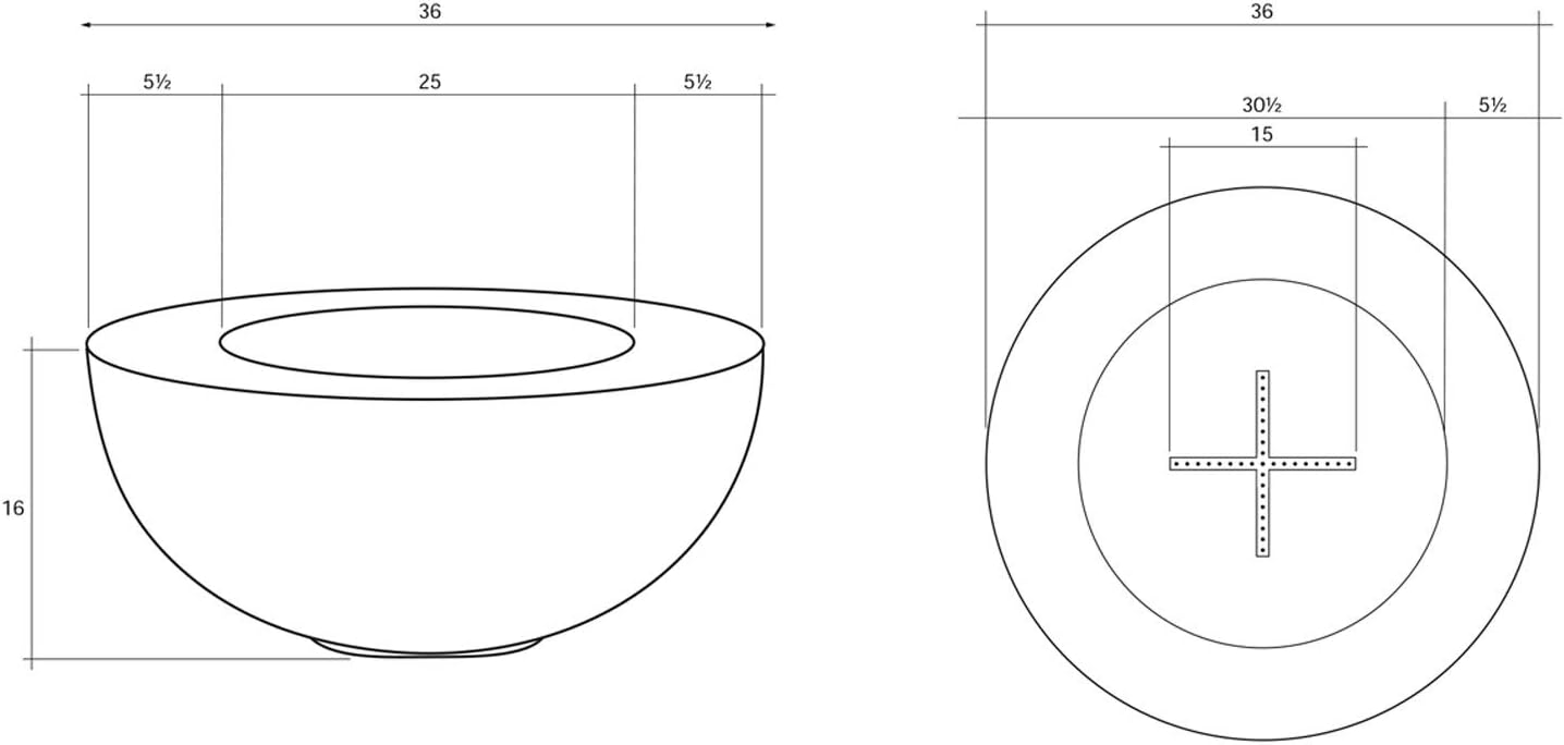Prism Hardscapes Moderno 5 Concrete Gas Fire Pit (PH-426-5LP), Propane, Ultra White, 36-Inch