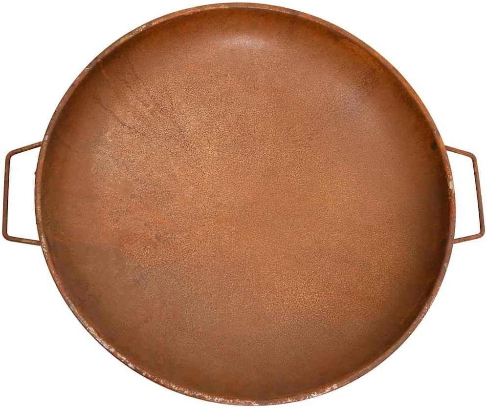 Fire Pit Steel Outdoor Fire Pit with Large Bowl and Handles for Garden Patio Warmth 26.6