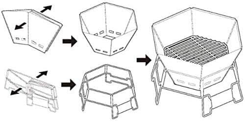 Fire Pits Outdoor Wood Burning 32-inch Outdoor Hexagon Patio Metal Fire Pit Table BBQ Grill for d, Camping, Picnic, Bonfire w/Screen Cover with Cover BBQ Cooking for Outside Camping