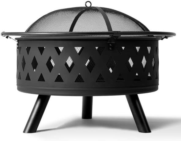32IN Metal Fire Pit Black