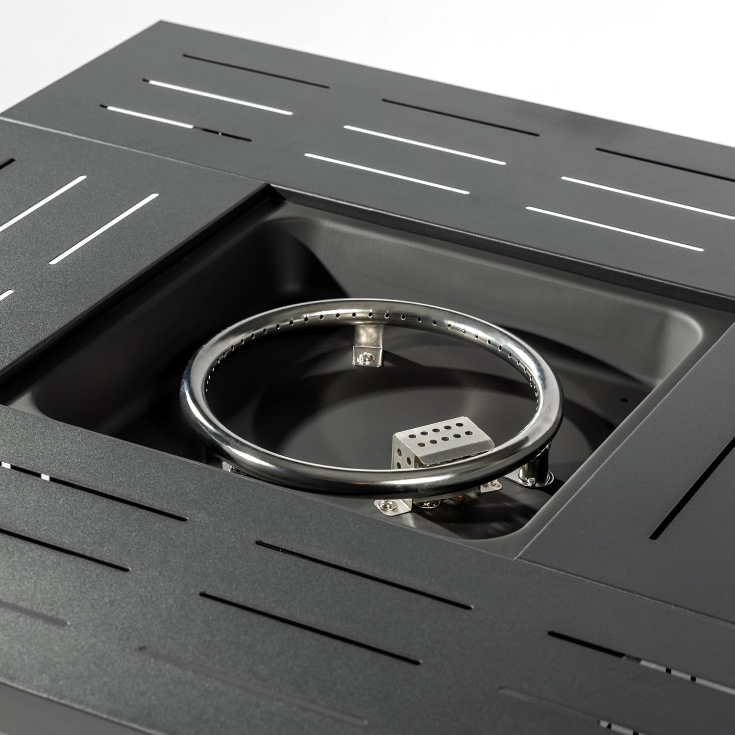 34inches Steel Fire Pit Table Gas Fire Pit for Outdoor Outside Patio Deck and Garden Black