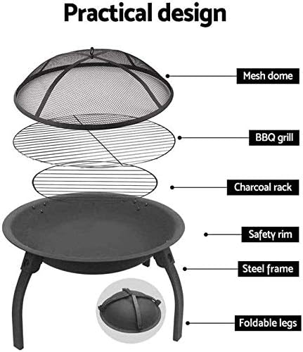 ItzZa Fire Pits Outdoor Wood Burning Firepit Fire Pit - Large Round Wood Burning Backyard & Patio Firepit Bowl
