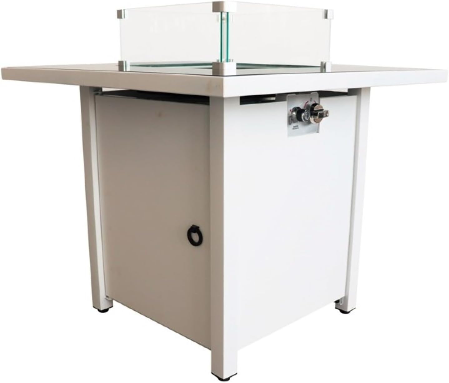 30 Inch White Steel Propane/Natural Gas Fire Pit Table