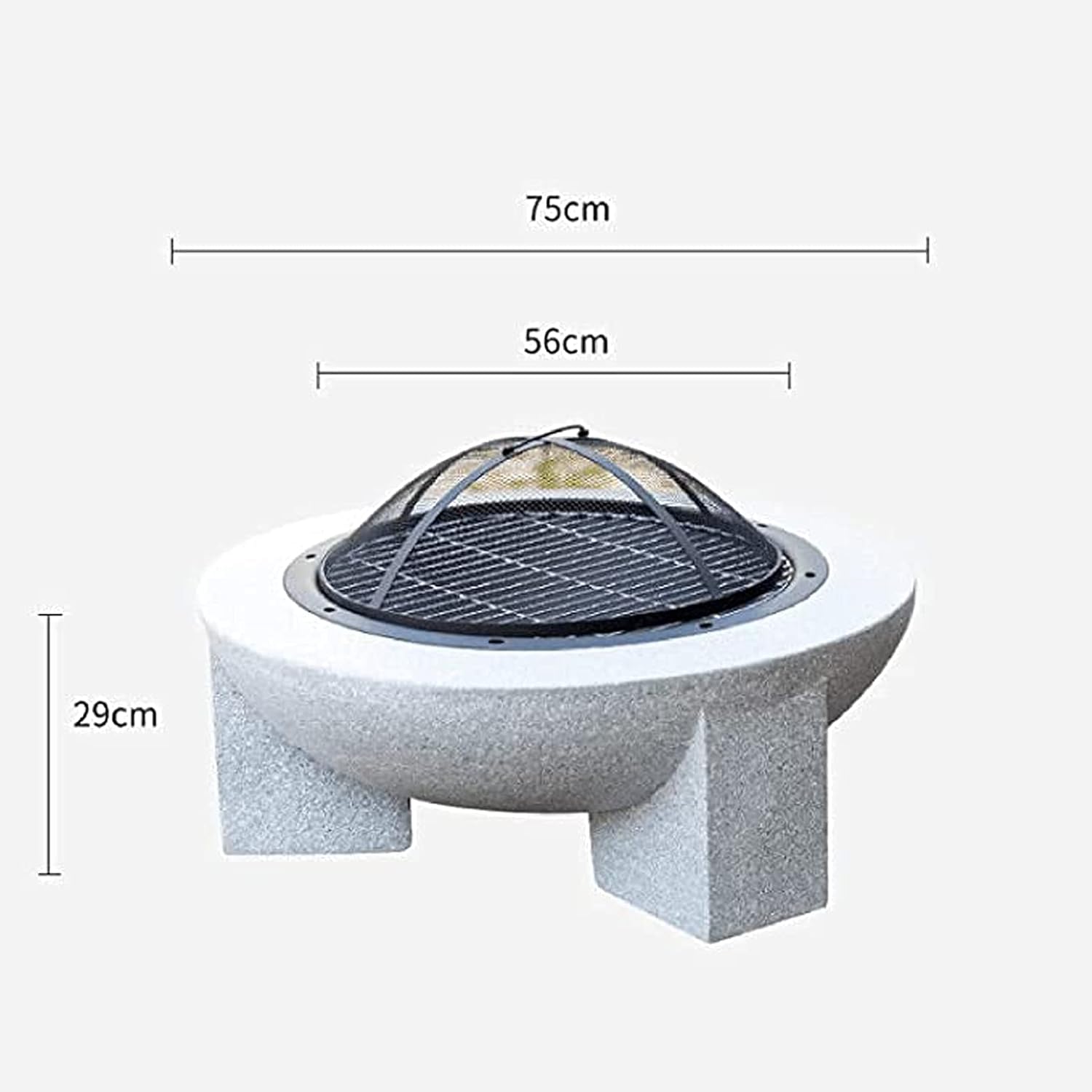 Outdoor Fire Pit Backyard Patio Garden Fireplace Wood Burning Fire Pit BBQ Grill Firepit Bowl with