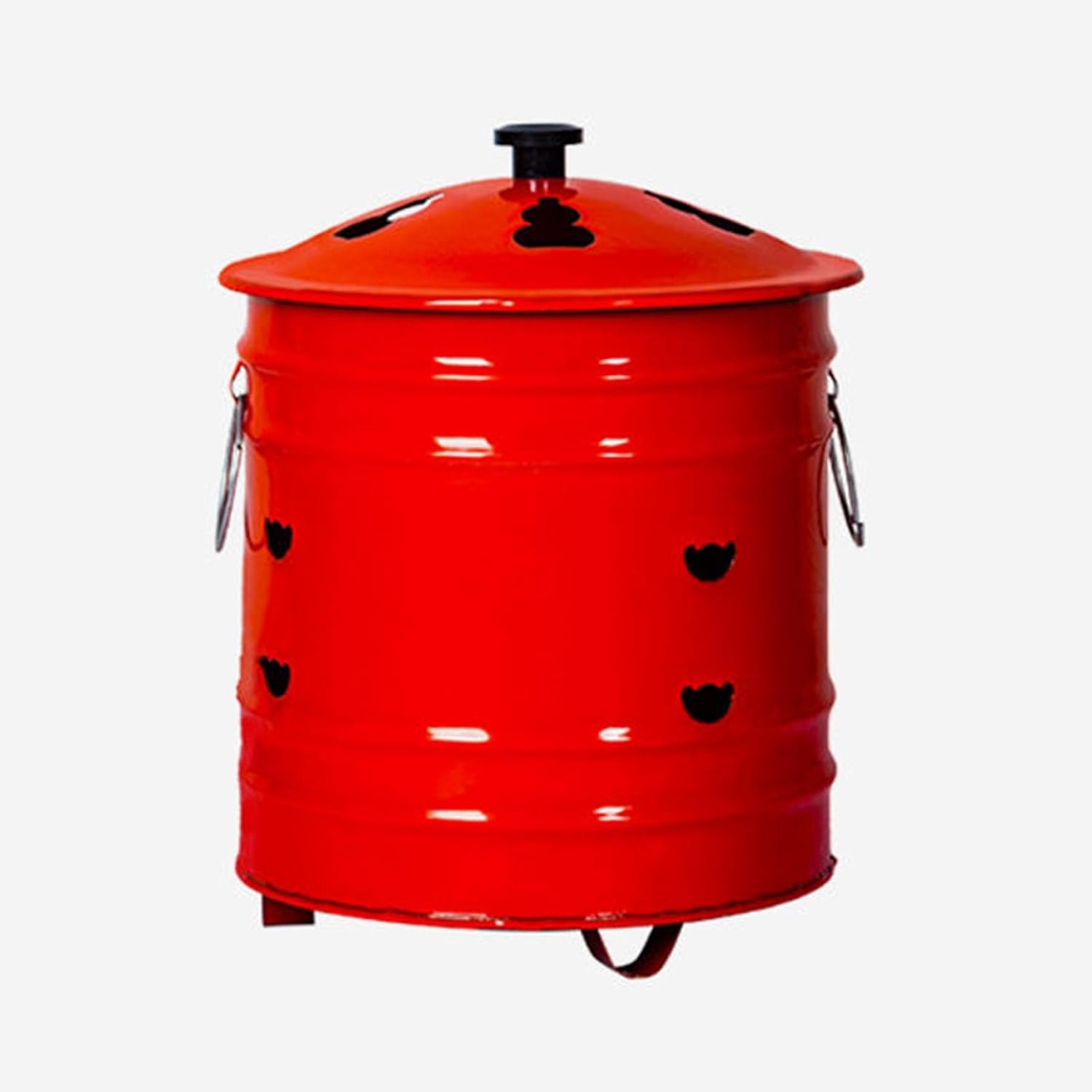 9.4'' Paper Burner Incinerator Burn Barrel with Lid Enamel Fire Pit Burn Barrels for Outsidefor Burning Trash Burn Cage with Handle for Home and Garden.(32x32CM/12.6x12.6IN)
