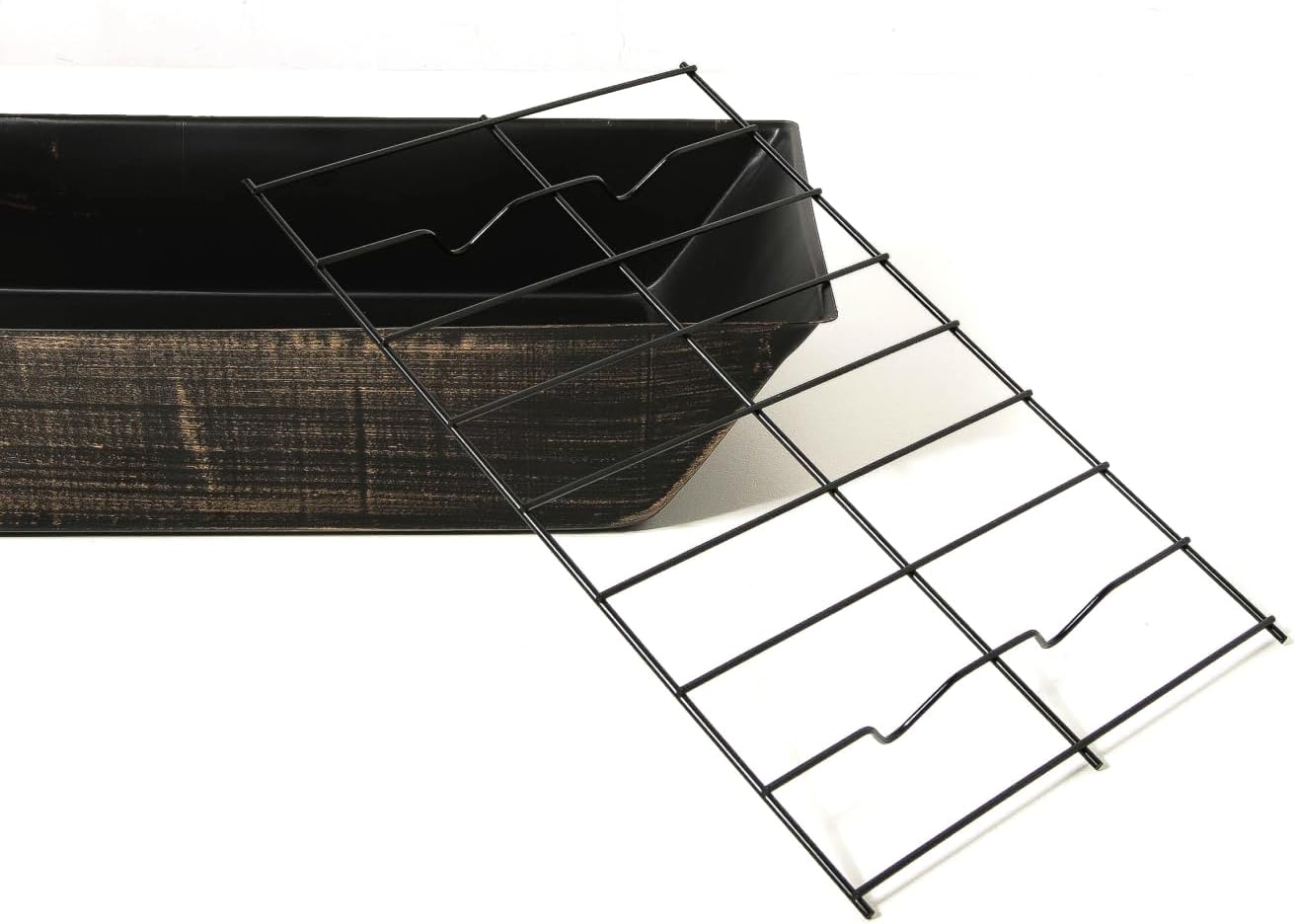 Geelife 37-Inch Rectangular Metal Outdoor Wood Burning Fireplace - Outdoor Fireplace with Built-in Log Storage and Poker-Brushed Bronze