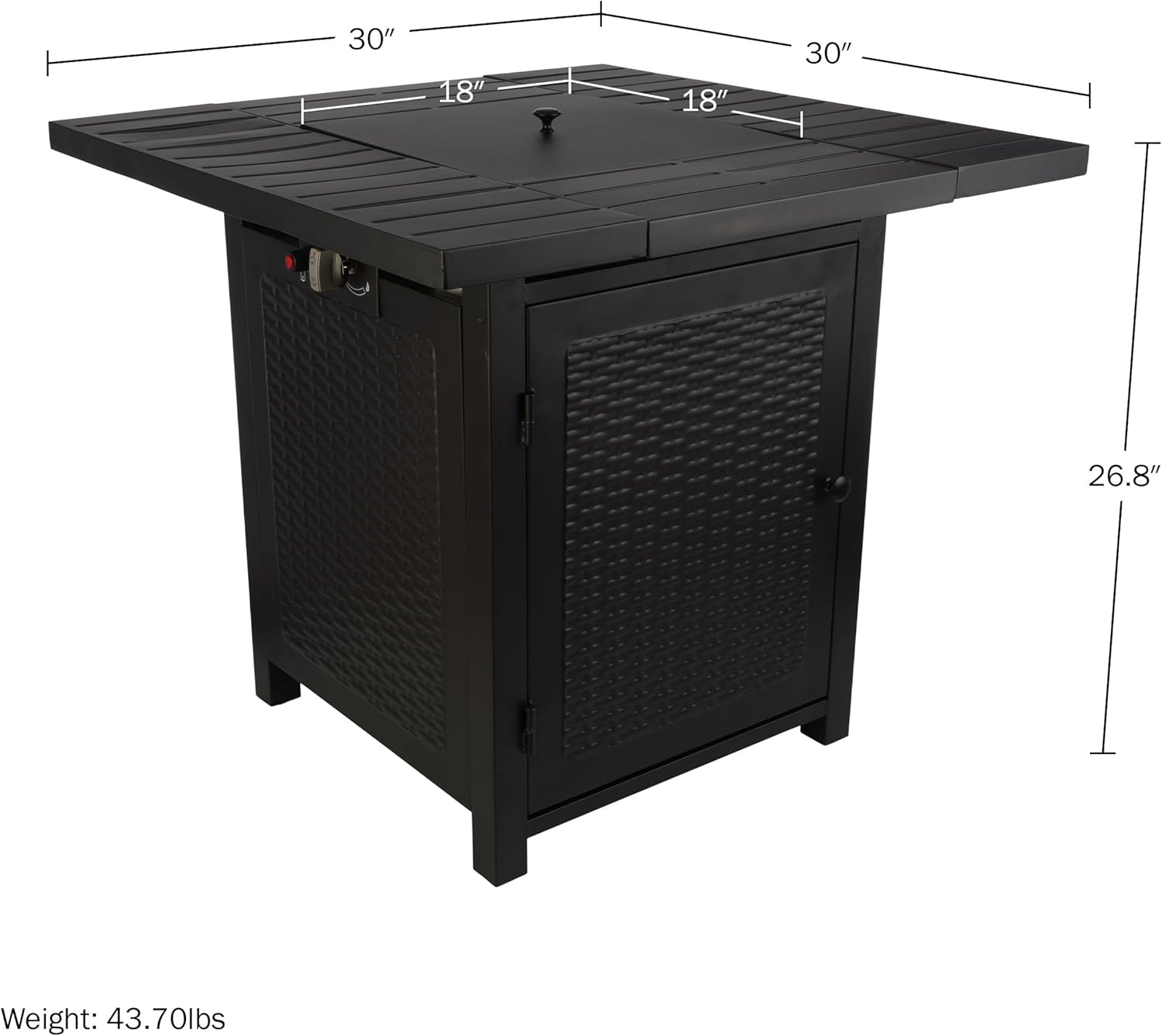 Pure Garden 30in 50000 BTU Propane Firepit, Brown