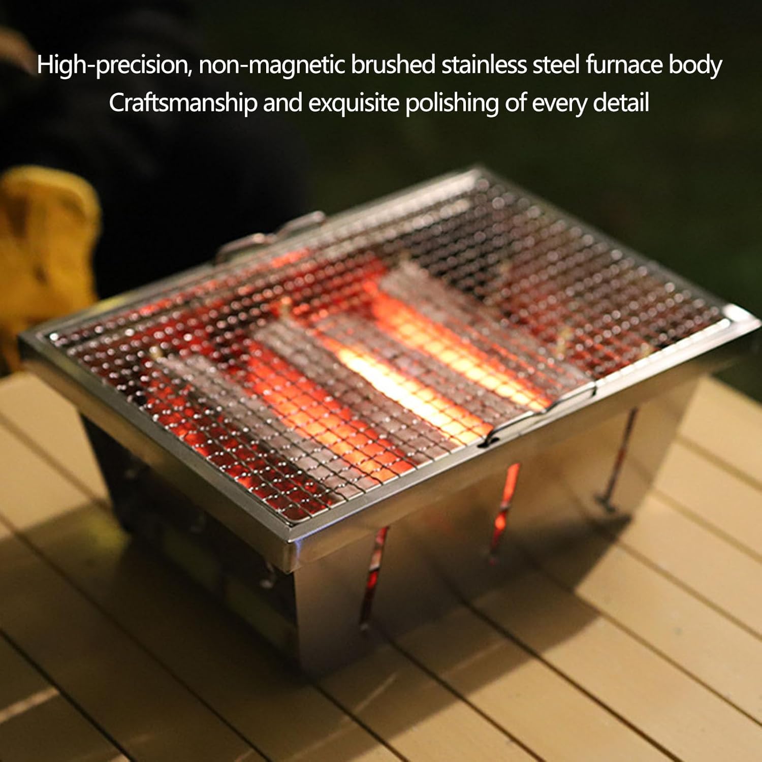 Outdoor fire pit, Folding Tabletop Stove, Portable Camping Grills with Storage Bag, 304 Stainless Steel Outdoor Camping Grill, Portable All-in-One Woodstove, for Camping Bonfire Picnic Outdoor Heating