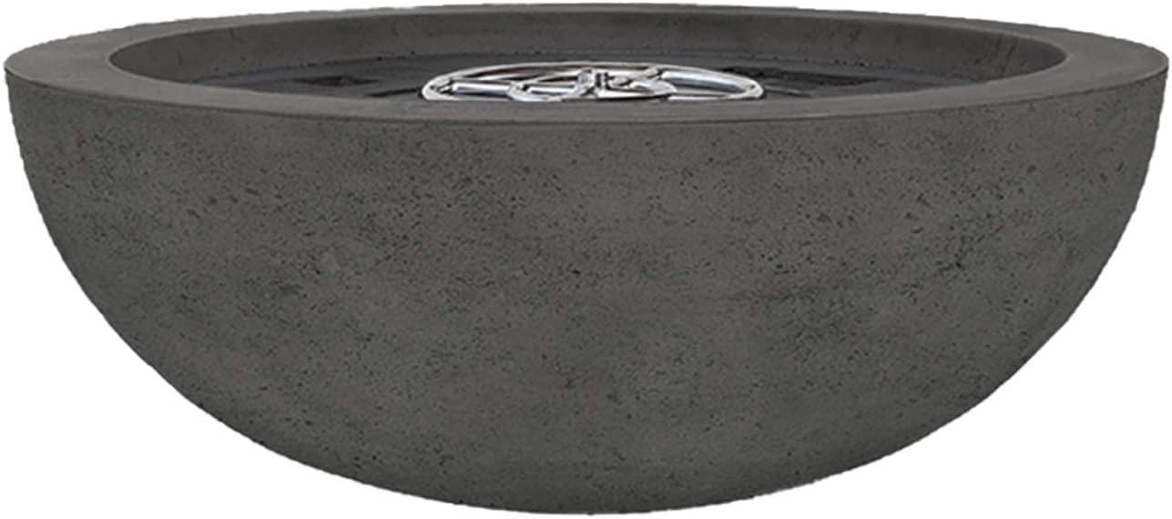 Prism Hardscapes Moderno 4 Concrete Gas Fire Pit (PH-404-2NG), Natural Gas, Ebony, 48-Inch