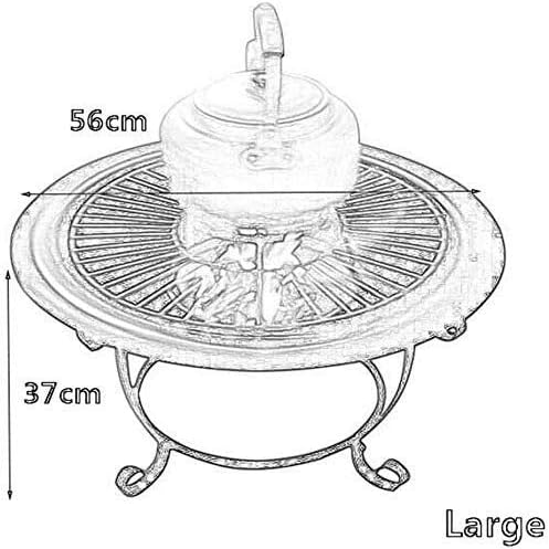 Outdoor Fire Pit BBQ Grill, Bonfire Pit Outdoor Fire Large Bonfire Wood Burning Patio Coal Grill Firepit for Outside Grill Charcoal Smokeless Grill with Spark Screen Poker (Size : 56cm) ()