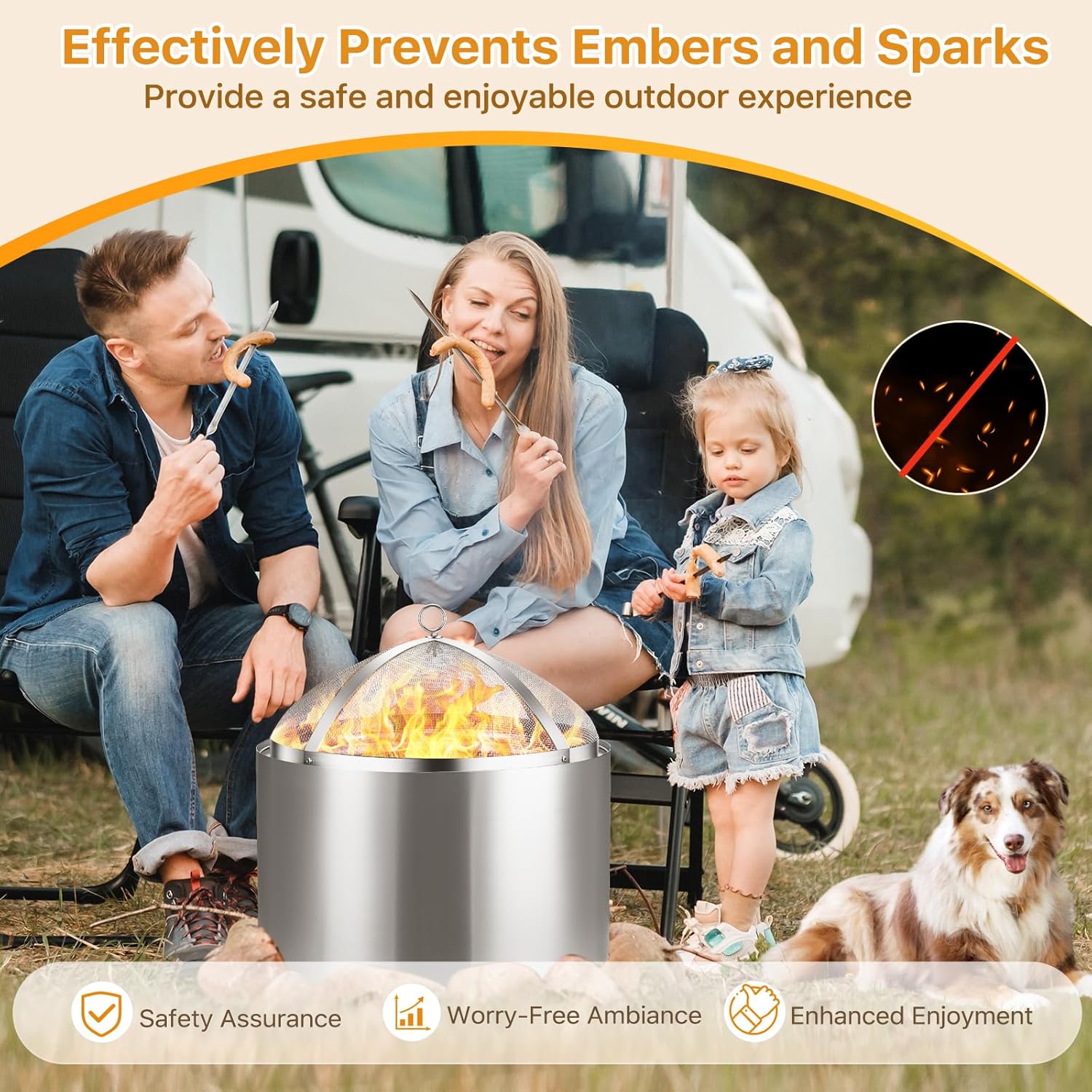 Fire Pit Spark Screen for Solo-Stove Bonfire 19.5