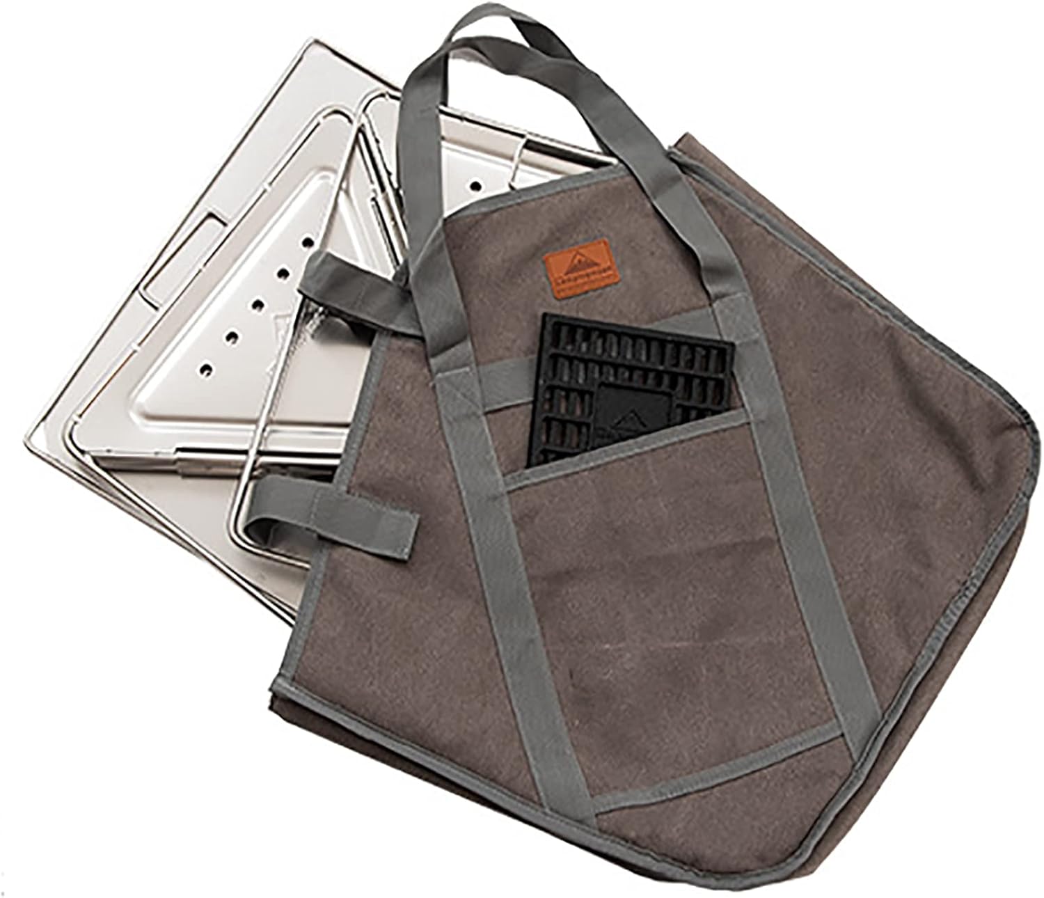 JOSBY Outdoor Fire Pits, Foldable BBQ Stainless Steel Grill with Carrying Bag, Liftable, Portable Campfire Pit for Camping Picnic Patio Travel Backyard Garden