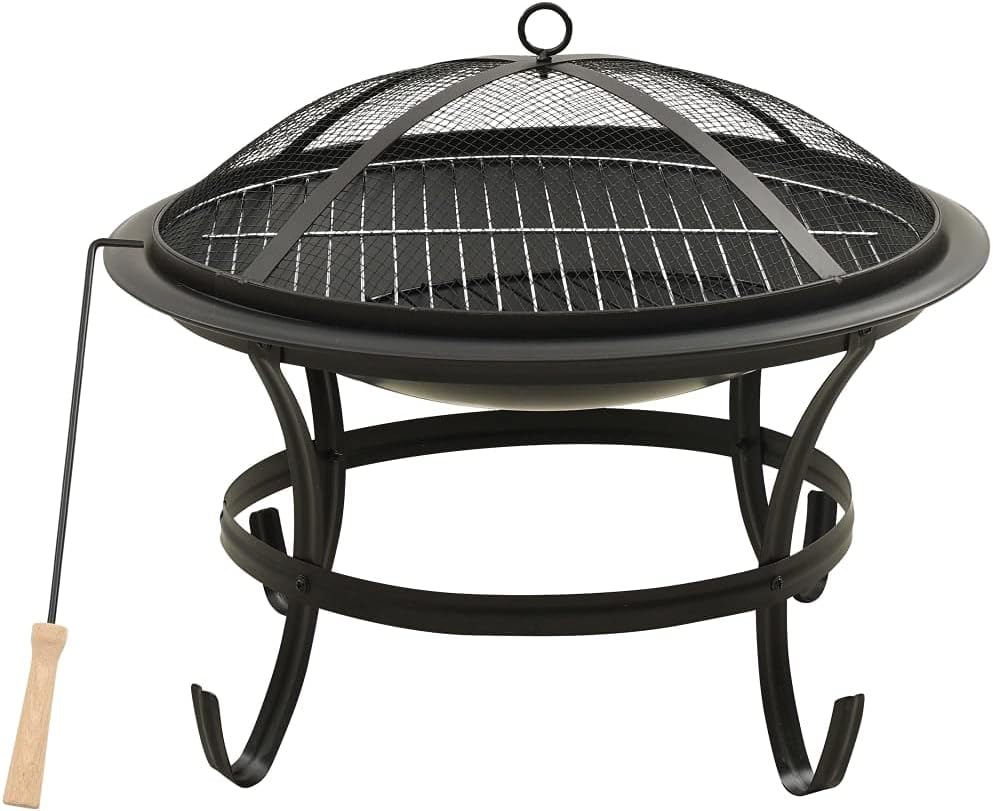Outdoor Bonfire Pit,2-in-1 Fire Pit and BBQ with Poker, Outdoor Wood Burning Grill, for Camping Picnic Bonfire Patio Backyard Garden Beaches Park，22