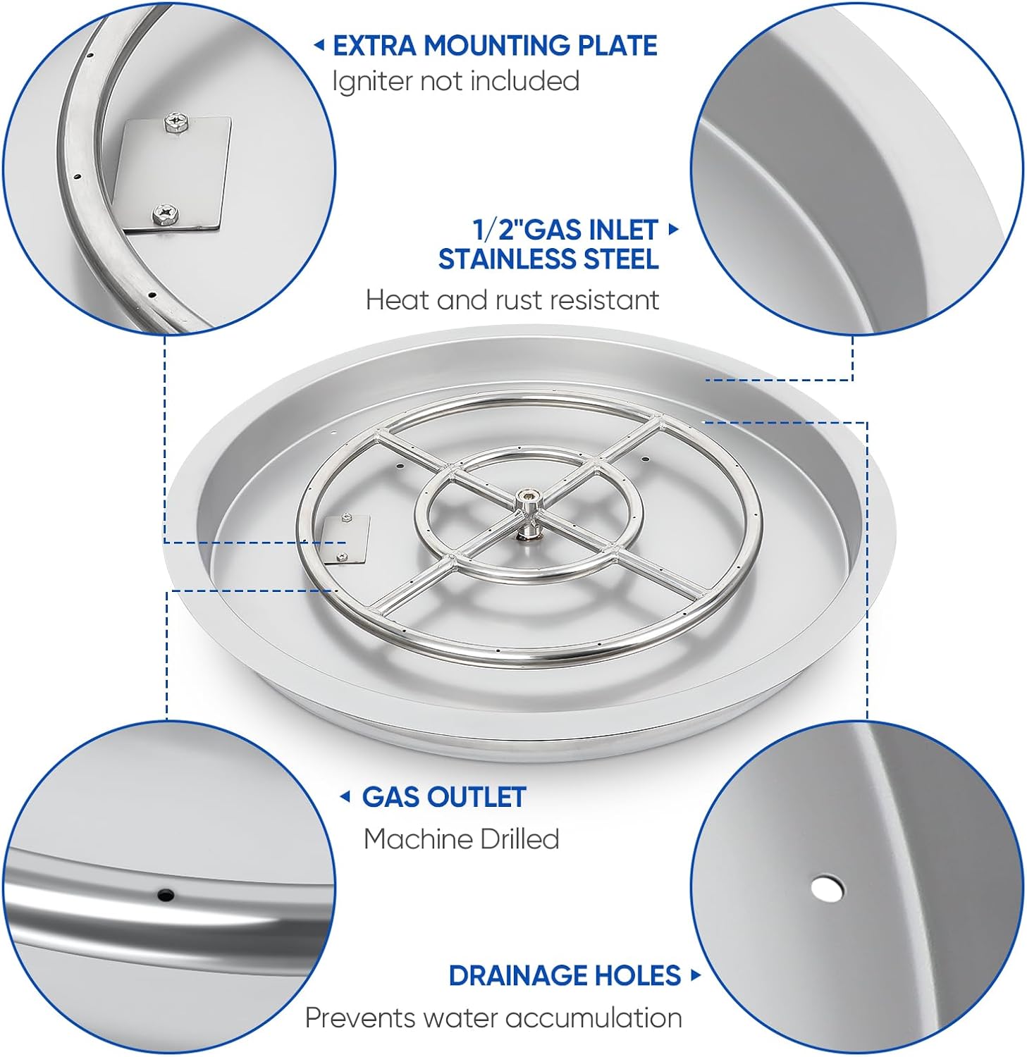 Dollate Drop in Fire Pit Pan KIt 25