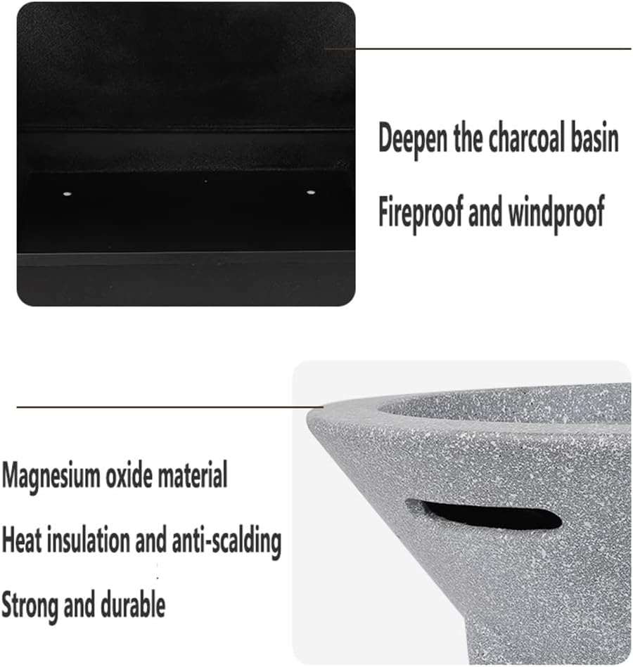 Outdoor Fire Pit Portable Garden Wood Burning Fire Pit, Outdoor Fire Bowl with Grill and Lid, Garden Barbecue Party Heater, 39cm/15.4