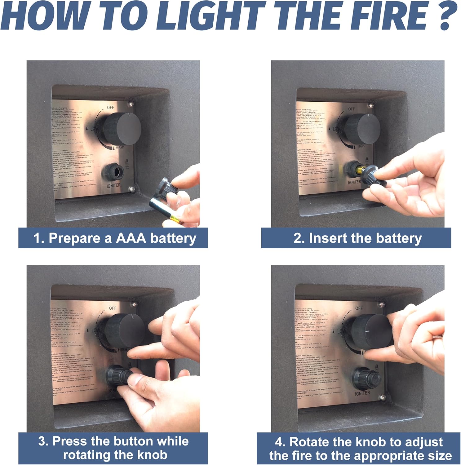 52-inch Outdoor Propane Gas Fire Pit Table, Rectangle Concrete Tabletop Firepit with Lid & Waterproof Cover, Patio Heater for Deck Backyard Garden Poolside