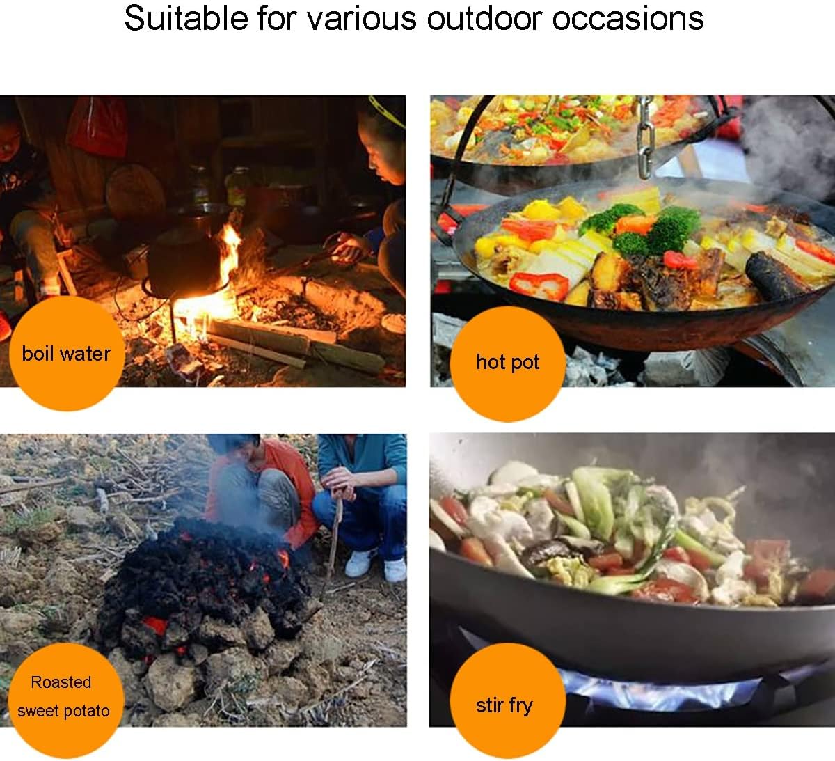 Wood Stove,Stainless Steel Camping Backpacking Stove,Bonfire Fire Pit, Outdoor Wood Burning Firepit, with Portable Carry Bag, for Camping, Cooking, Heating