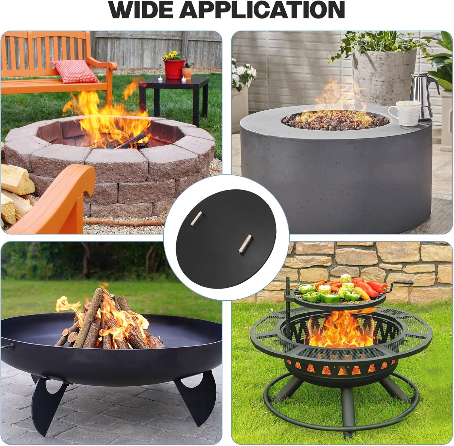 Smokeless Fire Pit Outdoor- 20 Inch Low Smoke Metal Fire Pits & Fireplaces for Outside with Carry Bag, Fire Pit Lid Cover Round - 34