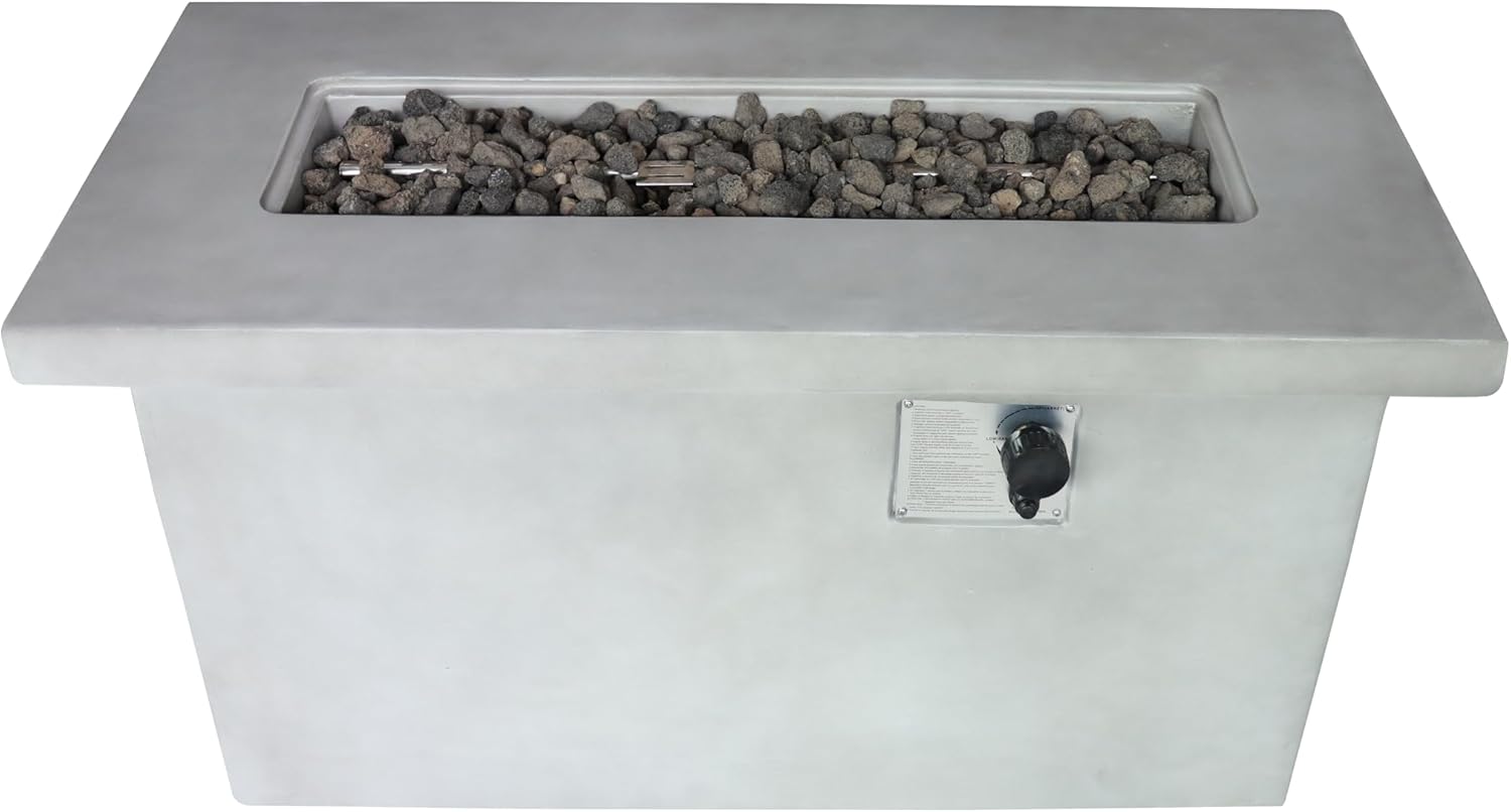 24'' H Concrete Propane,Natural Gas Outdoor Fire Pit Table XM439