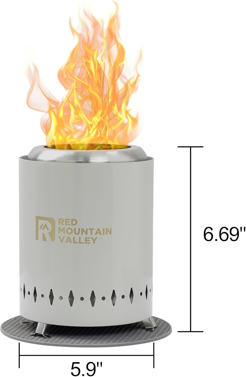 Red Mountain Valley 37in Large Fire Pits & Outdoor Fireplaces with Smokeless Grey Tabletop Fire Pit for Patio, Backyard