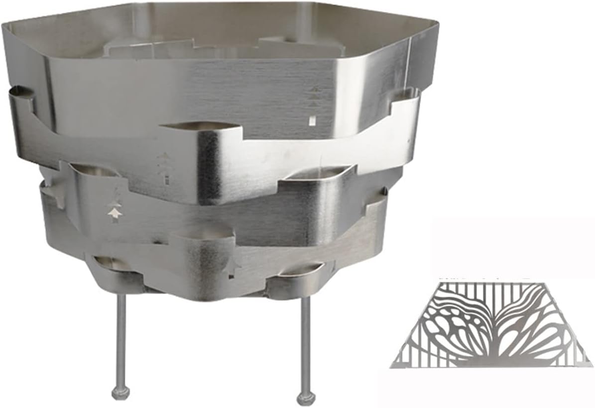 Folding Hexagon Shaped Stainless Steel Fire Pit,Unique Portal Stailess/hot Rolled Iron Outdoor Stove for BBQ/Heating