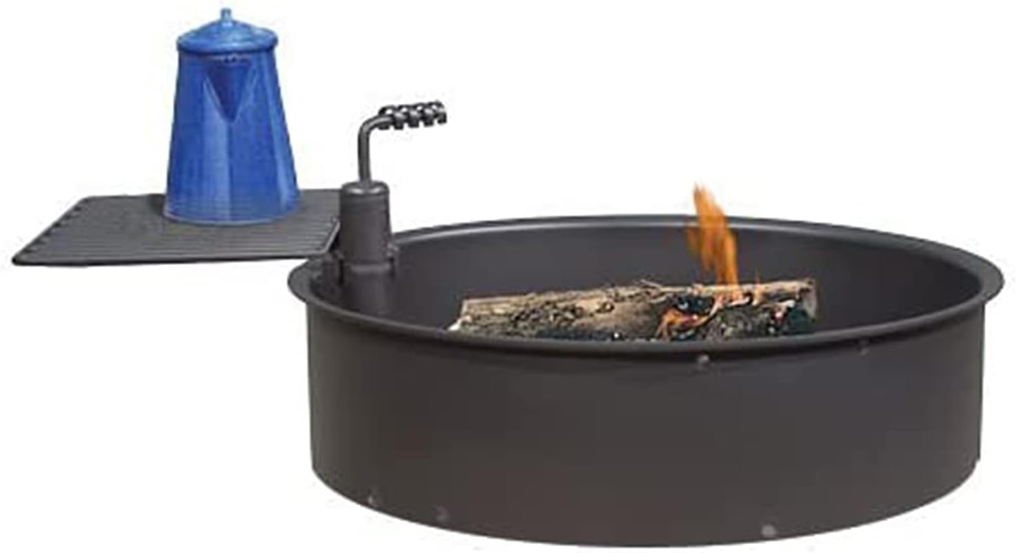 Pilot Rock 3 Pack 30 Inch Heavy Duty Steel Ground Fire Pit Ring and Metal Cooking Grate