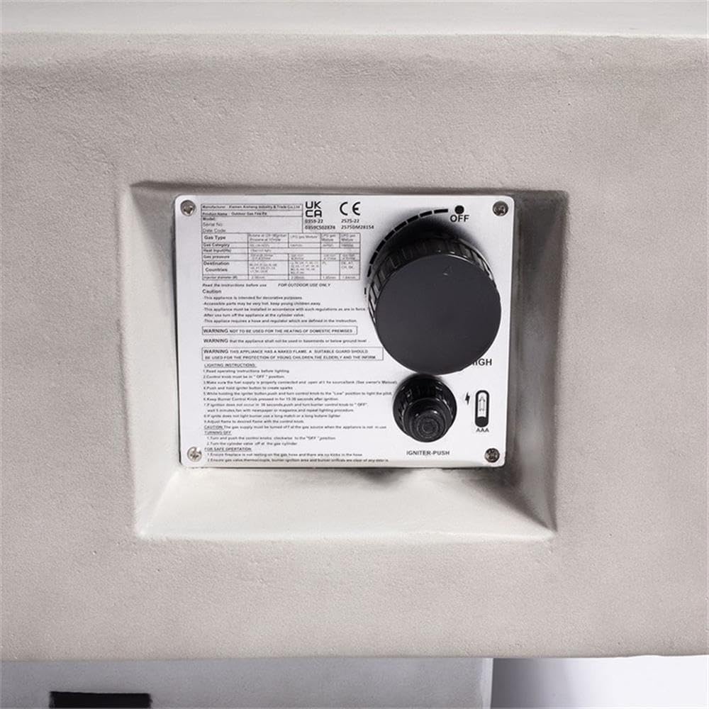 Direct Wicker Stainless Steel & Concrete Fire Pit Table with Burner in Gray