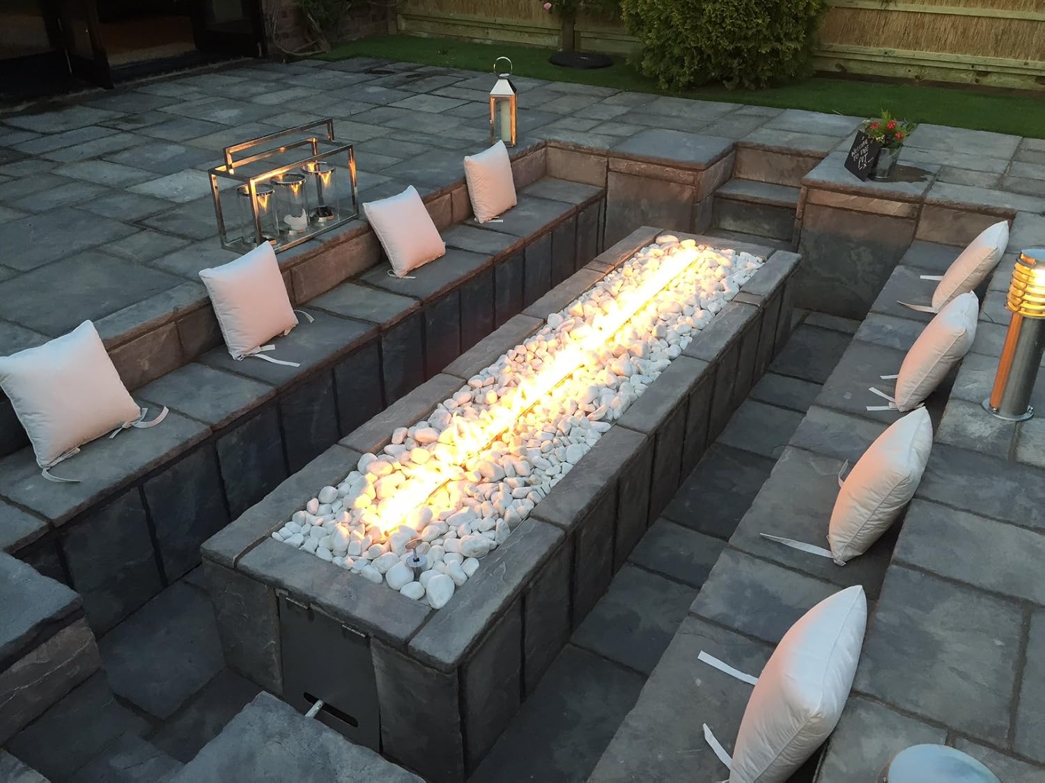 EasyFirePits Pre-Plumbed Natural Gas/Propane Fire Pit Kit & Lifetime Warranted 316 Stainless Steel Burner Choice (98.00, 98 Inch Trough Burner)