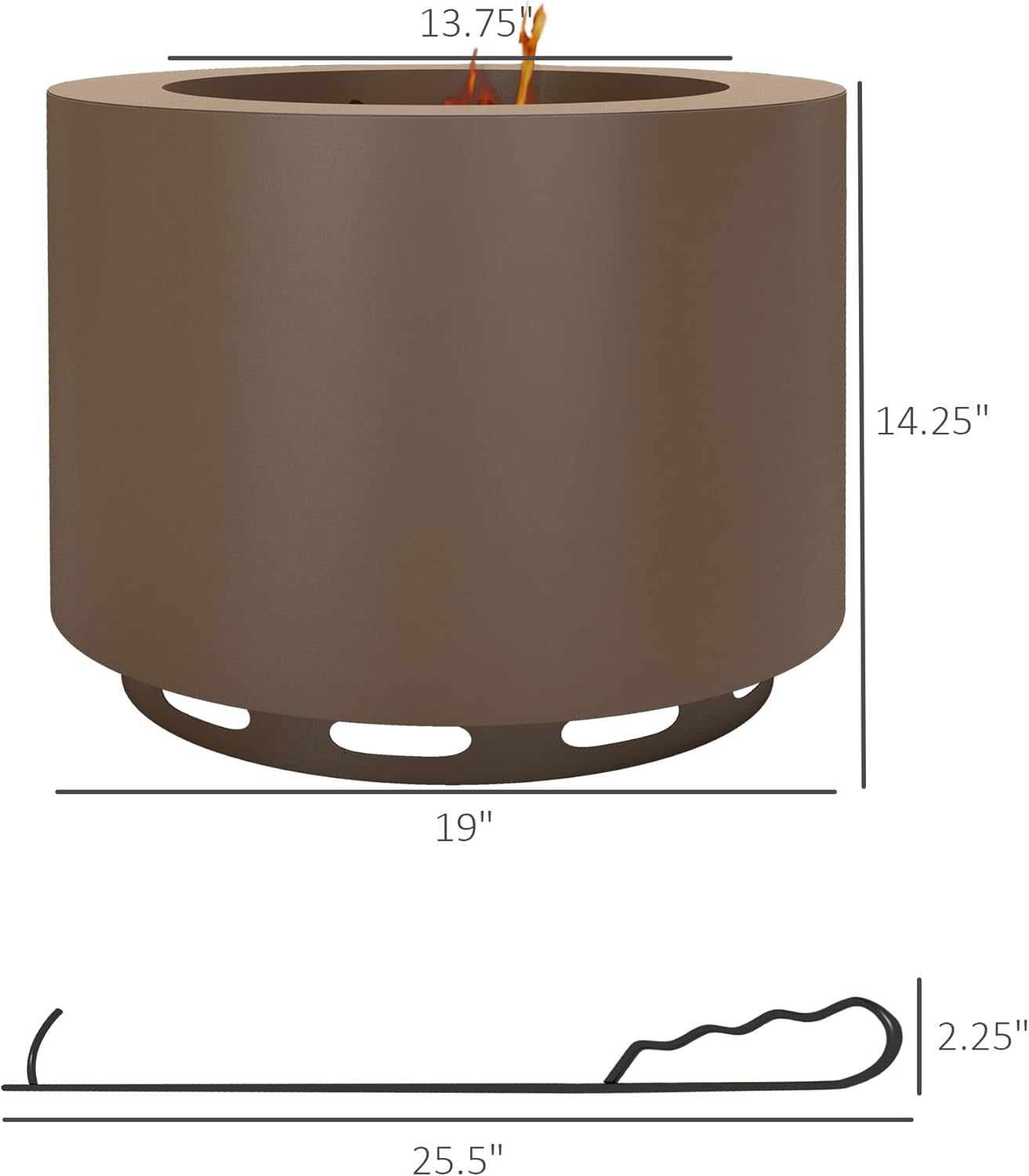 GOWE Smokeless Fire Pit, 19