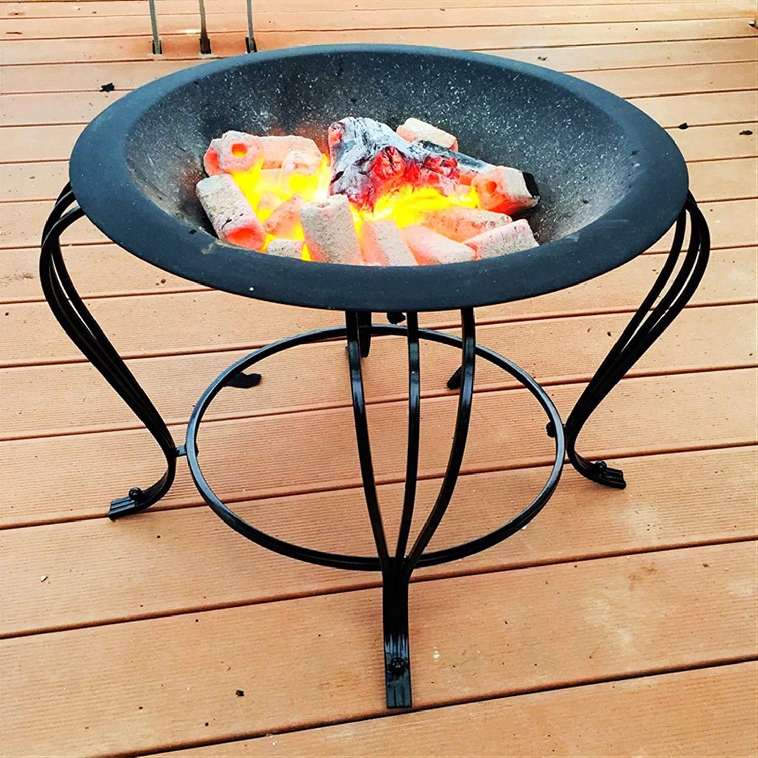 Fire Pits Outdoor Wood Burning Fire Pit Outdoor Fire Tables, Charcoal Barbecue Grill,Natural Wood Heating Fire Pit Bowl,