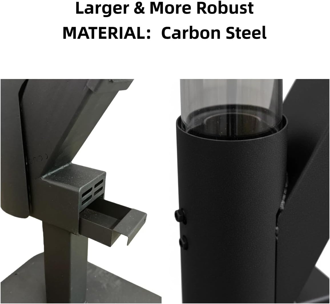 Wood Pellet Patio Heater for Outdoor, 70 Inch Pellet Fire Pit with Rain Cap, 2-Hour Burn Time, Outdoor Pellet Heater for Backyard, Deck, Camping, Matte Black