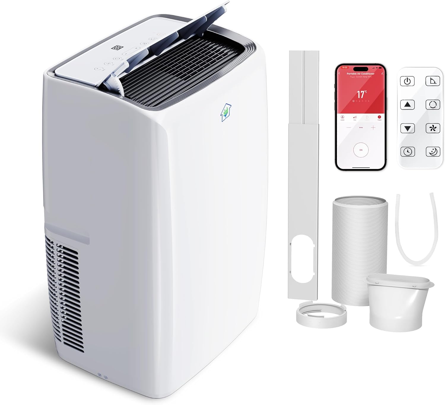 12,000 BTU Smart Air Conditioner with Heat, 4 Modes 3 Speeds Portable AC Unit with APP, Fast Heating/Cooling/Dehumidifier/Fan Mode/Remote Control/24Hrs Timer for Bedroom/Dorms/Office