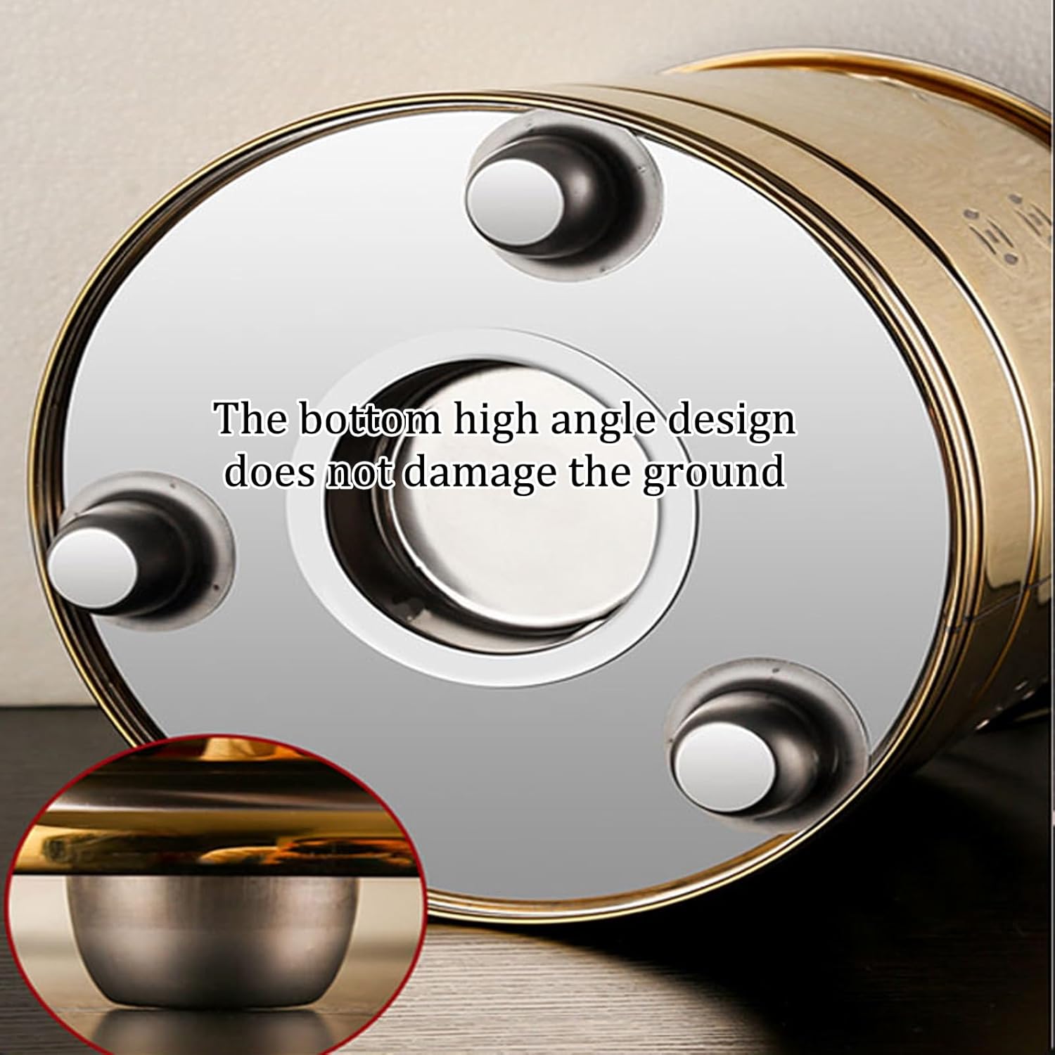 Fire Pit Metal Incinerator Furnace Stainless Steel Incinerator Burn Barrel with Ventilation Hole Design Paper Basin Incinerator with Combustion Rack Outdoor Fire Pit with Carrying Handle.(Frosted gold