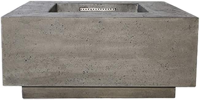 Prism Hardscapes Tavola 2 Concrete Gas Fire Pit (PH-406-4LP), Propane, Pewter, 36x36-Inch