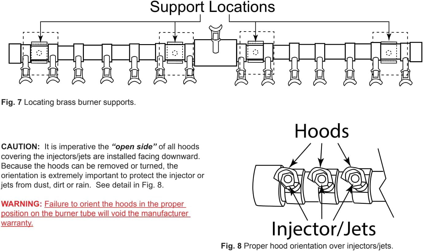 Inch Brass Jet Burner Linear T for Rectangular & Long Fire Pits, Natural Gas or Propane Fire Pit or Fireplace - Premium Fire Pit Burner for Outdoor (44