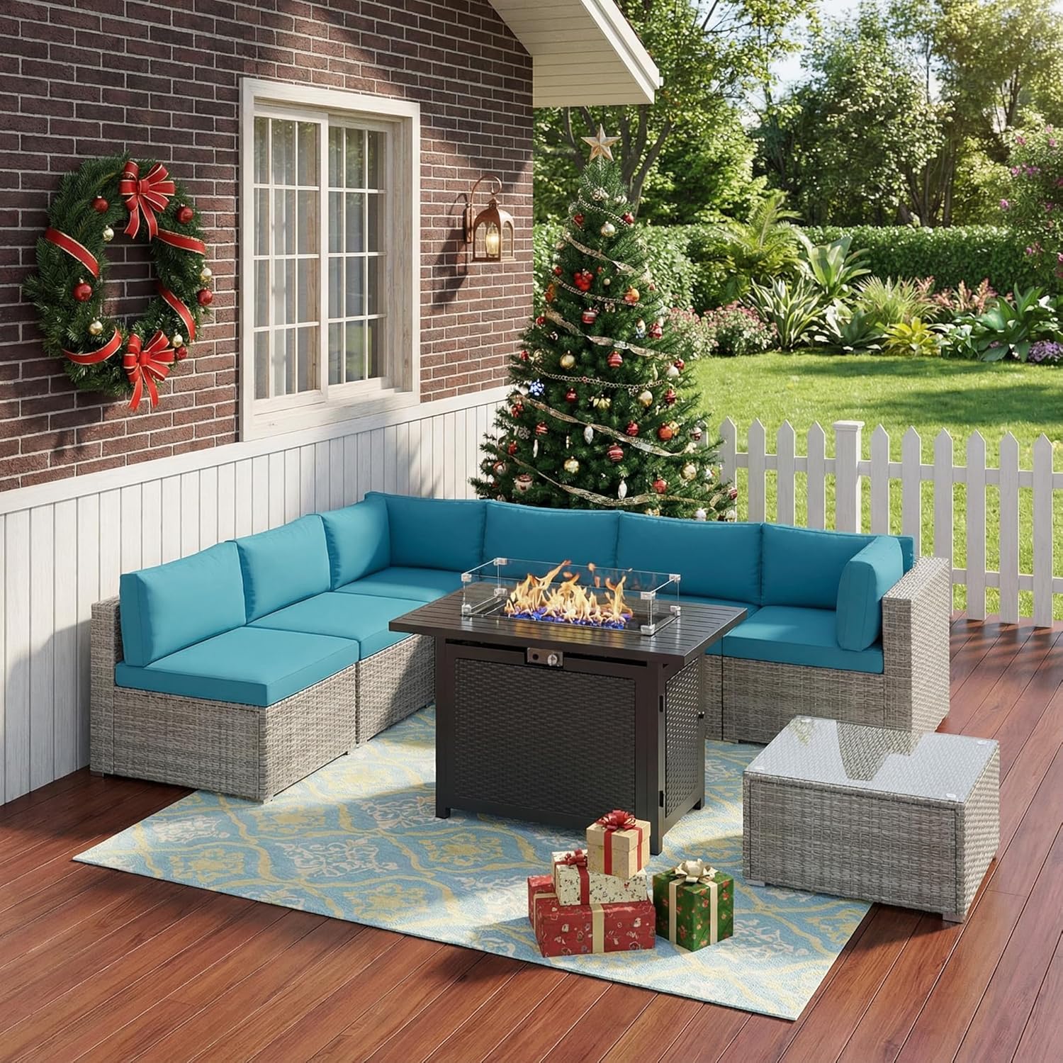 8 Pieces Outdoor Patio Furniture Set with 43